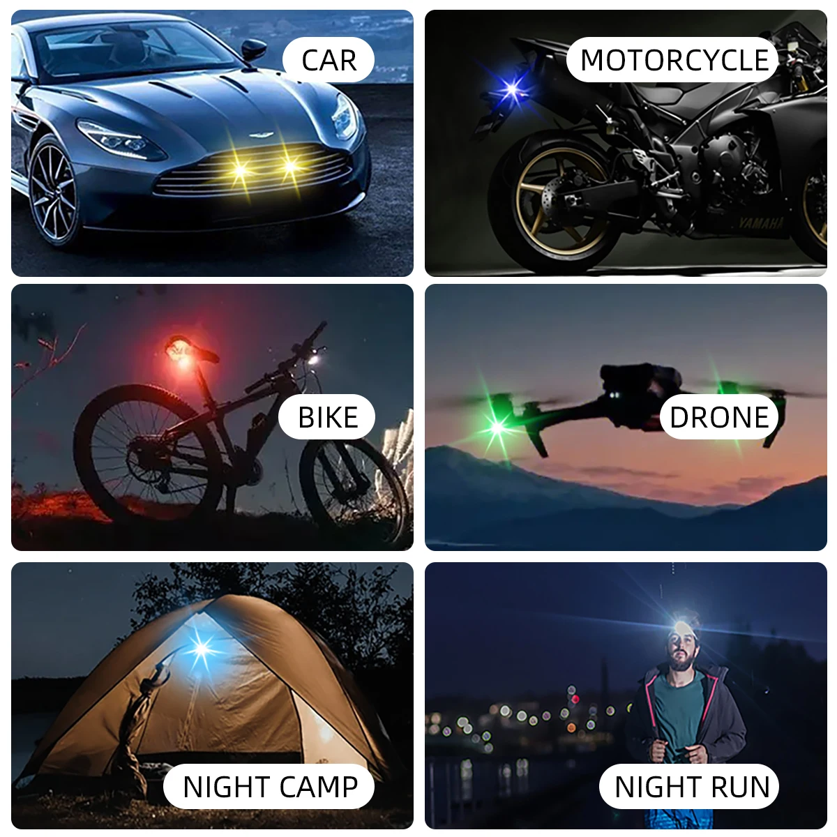 Strobe Light Car 8Color Remote Motorcycle Flash Led Anti-collision Warning Lamp Waterproof Wireless Remote Control for Car Bike