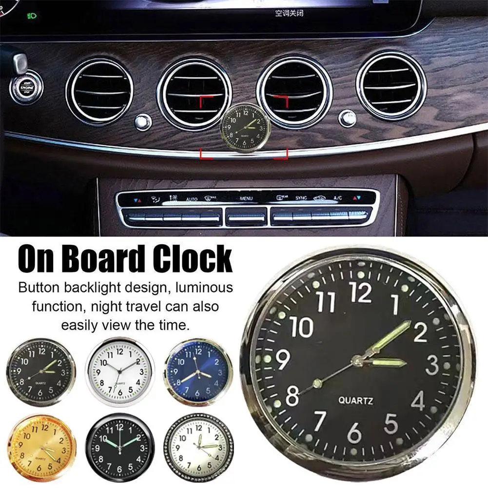 

1pc Mini Car Clock Luminous Automobiles Internal Stick-On Quartz White 40mm Clocks Auto Watch Ornament Mechanics Digital Bl W8I4