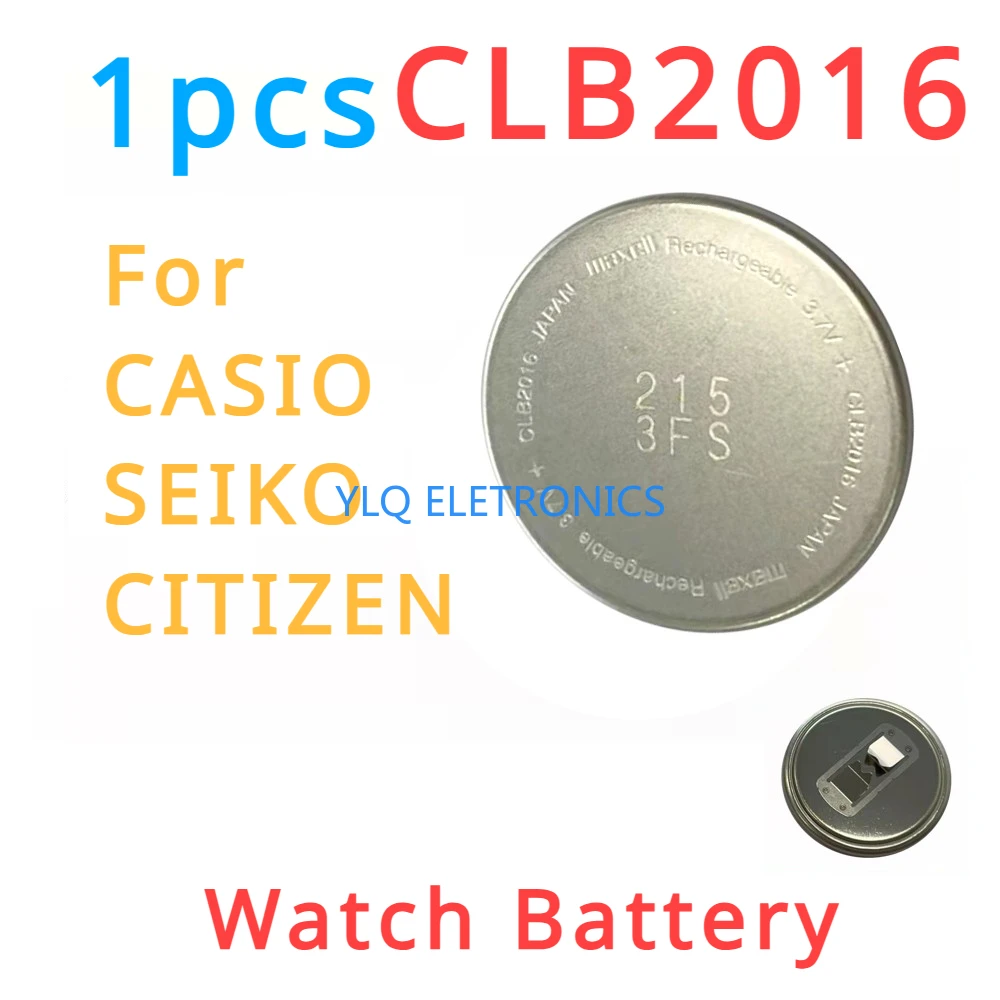 1 Pz Clb2016 Batteria Di Ricarica Solare A Energia Fotocinetica Clb 2016 3.7V Per Casio Gpw-1000 Citizen Seiko Clb-2016