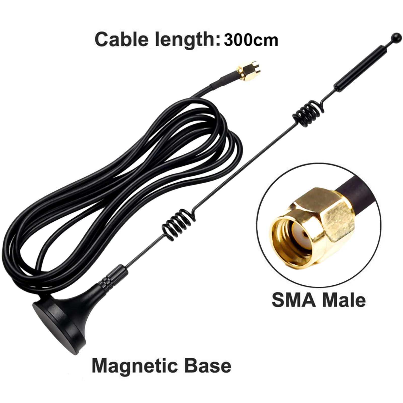 

1pc Antenna External 12dBi Dual Band 2.4G/5.8GHz Wireless WiFi Sucker Antenna SMA Male Magnetic BaseDouble Helix Signal Antenna