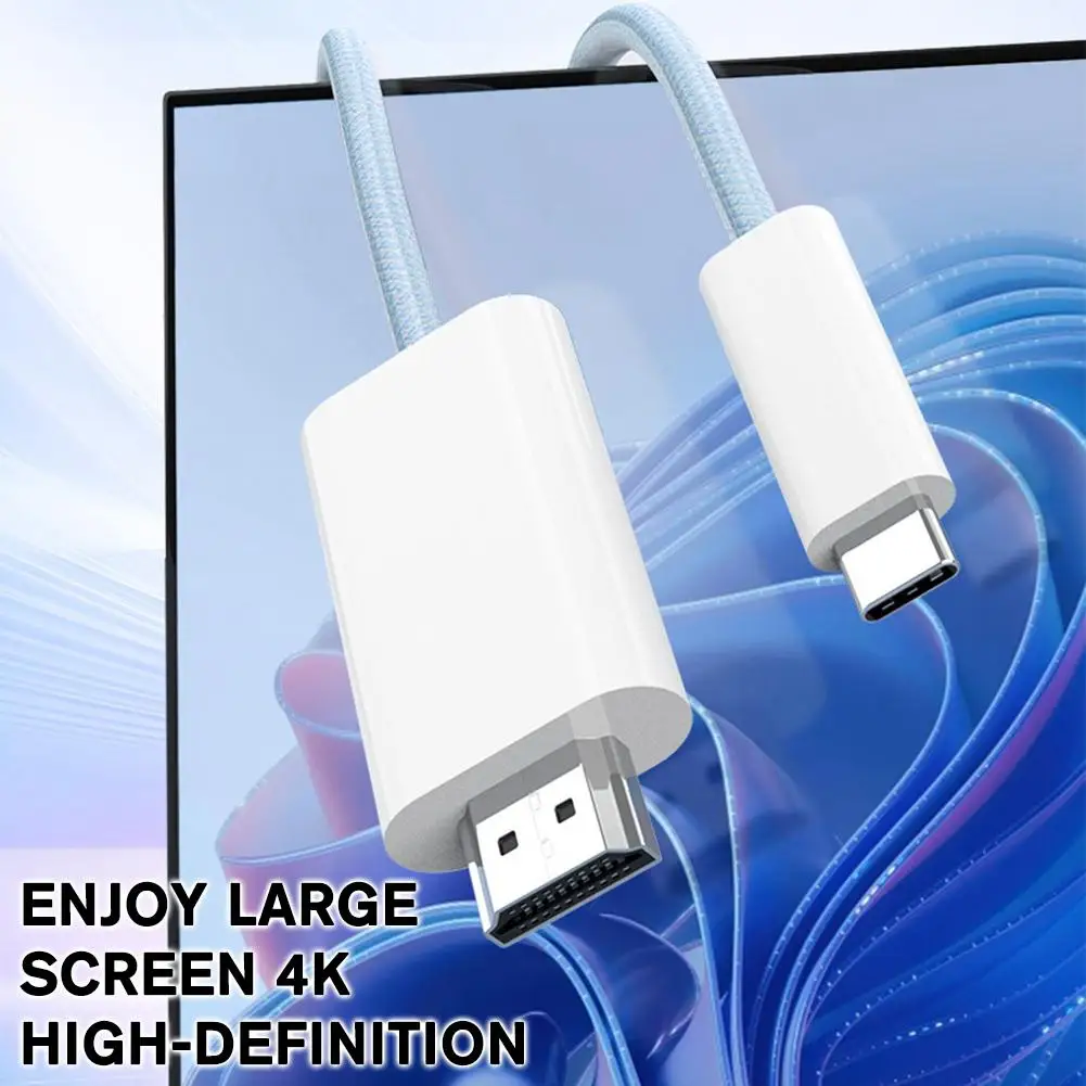 Cable 4K 60Hz/30Hz USB tipo C a HDTV Compatible con PD 100W