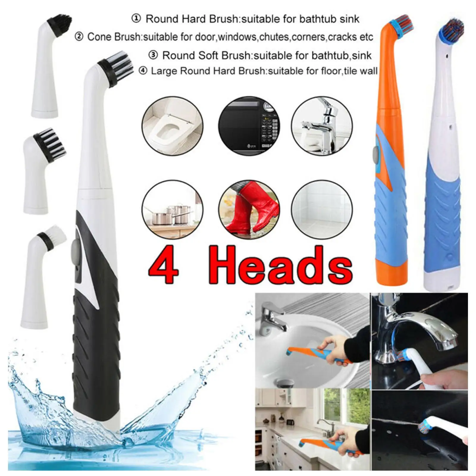 1SetElectricCleaningBrushOscillatingHomeKitchenCleaningTool
