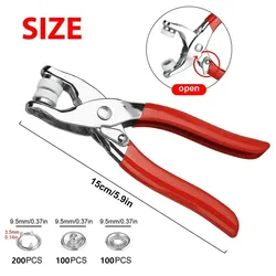 400-Piece Metal Snap Button DIY Kit with Pliers (Plier and 400 Rings)