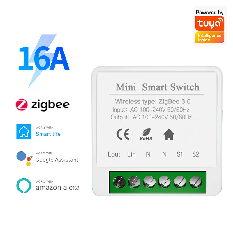 Smart Switch Smart Switch Module IHSENO Tuya Zigbee 3.0 DIY Mini Switch For Tuya Smart Life Timing Wireless Control Relay Automation Work With Alexa Google Home