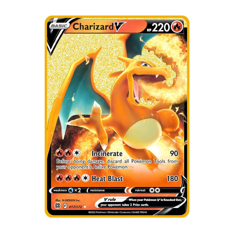 

Pokemon 27 Styles Rapid Pikachu Charizard VMAX Gold Metal Card Game Collection Anime Cards Toys for Children Christmas Gift
