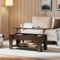 Lift Top Coffee Table with Hidden Compartment and Storage Shelf, 38.6in L, Café Tables 1
