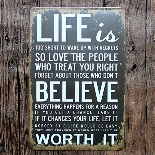 

life is... metal tin sign Bar Cafe Garage Wall Decor Retro vintage 7.87 X 11.8 inch