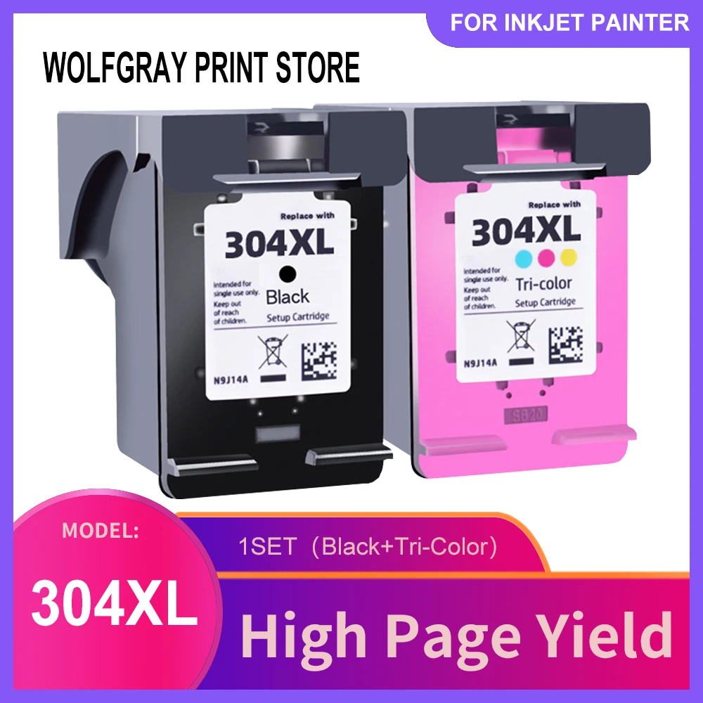 

1 Set 304 XL Ink Cartriddge Replacement For HP 304 HP304 XL Deskjet Envy 2620 2630 2632 5030 5020 5032 3720 3730 5010 Printer