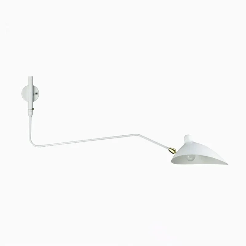 Nordic Minimalist Single-head Black Wall Light for Living Room Study Bedroom Bedside White Indoor Lighting Decoration