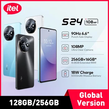 Itel S24 NFC Android Smartphone 108MP Cellphone 16GB/256GB 90Hz 6.6" Display Screen Smart Phone Helio G91 Mobile Cell Phones 1