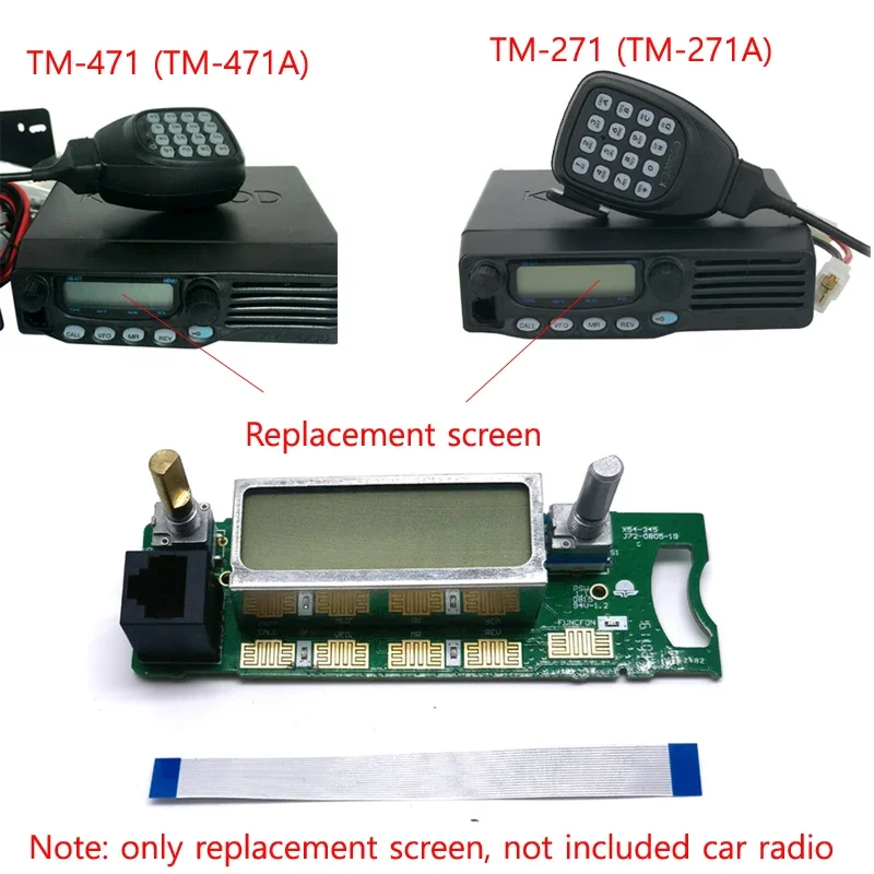 Front Panel LCD Display Control Screen Replacement for Kenwood TM271 TM471 TM271A TM471A TM-271 271A 471 471A Car Mobile Radio