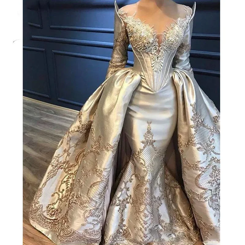 

Lxuxury Lace Prom Dress Side Slit