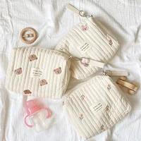 Sac maman imprimé broderie sac maman fermeture éclair nouveau-né bébé sac à couches pochette à couches voyage poussette sacs de rangement 2