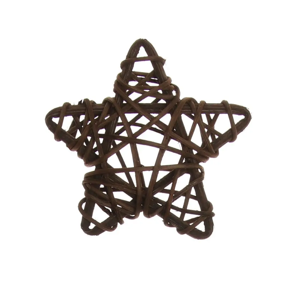 10PCS 6CM ArtifIcial Rattan Star Pentagram Shape DIY Accessories Sepak Takraw Home Decor Xmas Tree Festival Ornaments Christmas