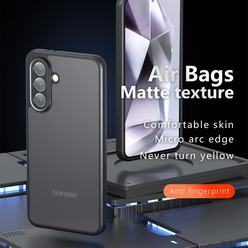 Shockproof Frosted Matte Case with Anti-Fingerprint Transparent Cover