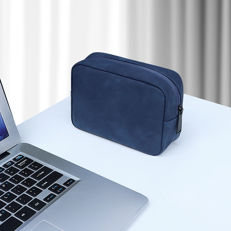 Organizer Bag Leather Storage Case For IPhone 15 Wired Earphone Cable Phone Charger PC Power Bank Digital Accessories Travel Bag