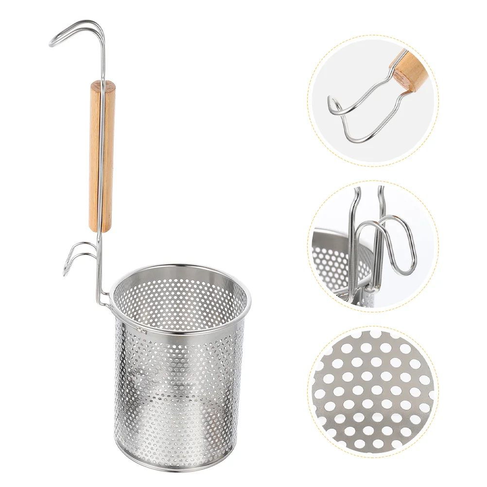 

2Pcs Kitchen Mesh Strainer Spoon Frying Food Basket Stainless Steel Noodle Strainer
