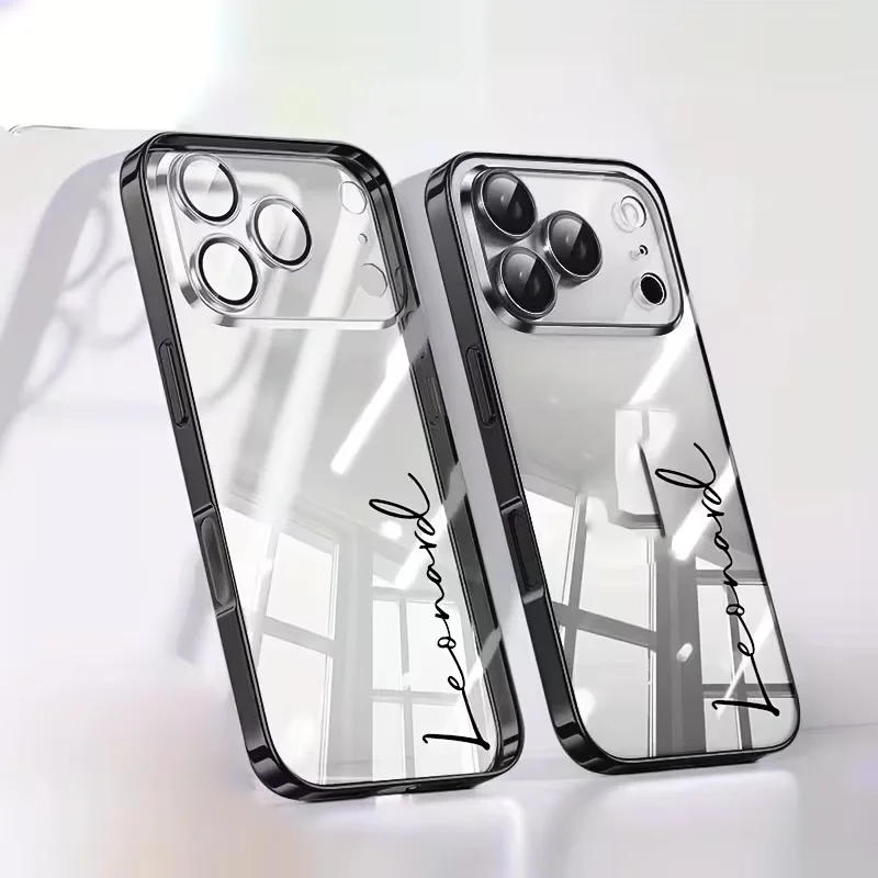 Personalized Customized Name Transparent TPU Luxury Plating Phone Case for thumbnail 7