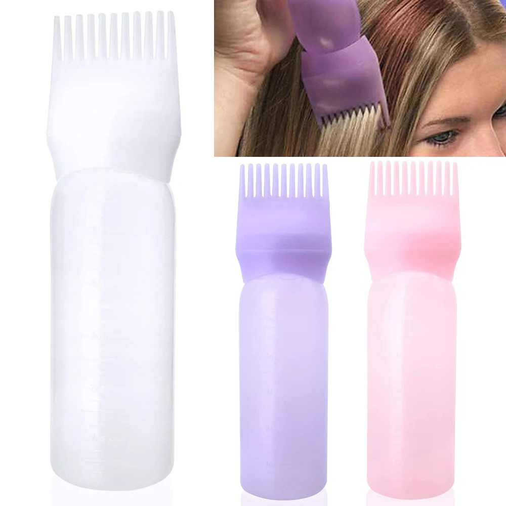 120ml Hair Root Comb Applicator Bottle Hair Dye Applicator Comb Brush Dispensing Salon Coloring Hairdressing Styling Tools hair dye applicator bottle hair dyeing bottle hair dye bottle