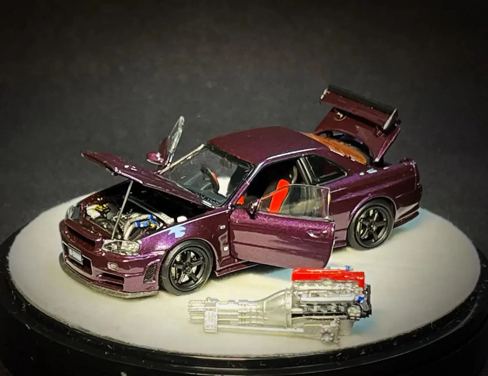 1/64 PGM One model 日産 GTR R34 Z Tune 紫 PGM x One Model 1:64 Nissan Skyline GT-R (R34) Z-Tune in