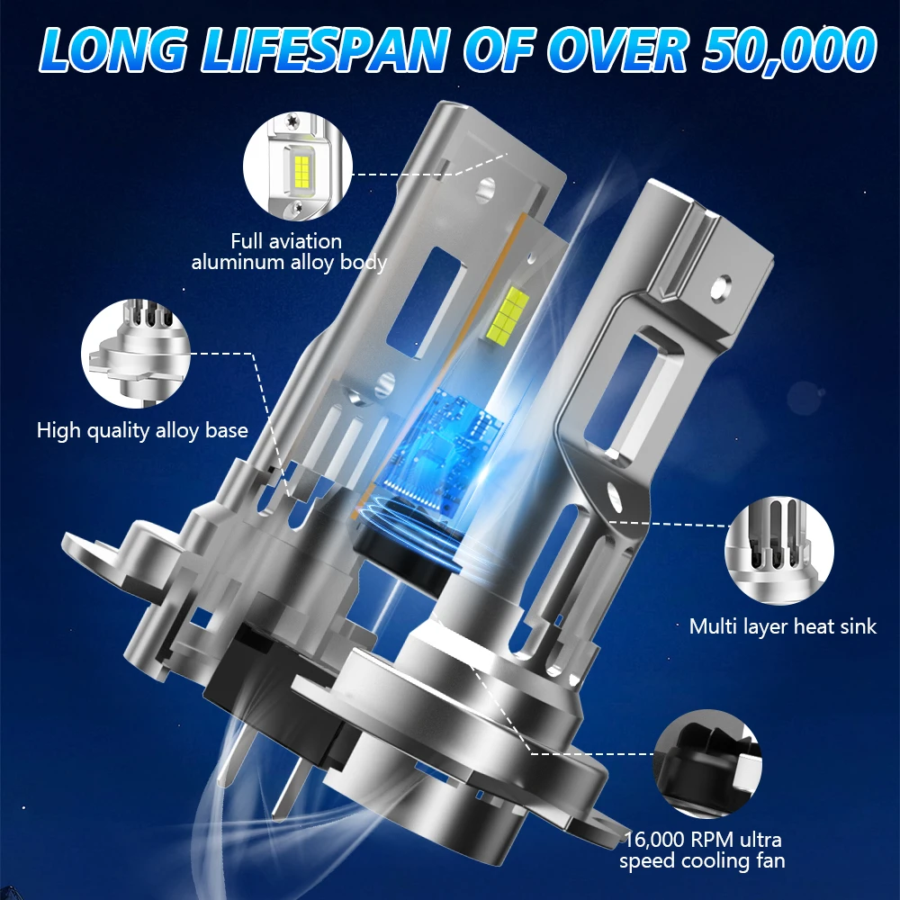 2Pcs LED H7 헤드라이트 전구 30000LM 메르세데스-벤츠 W169 W176 W204 W205 A209 C209 C207 W246 W211 X164 X166 W166 W251 R171 W221