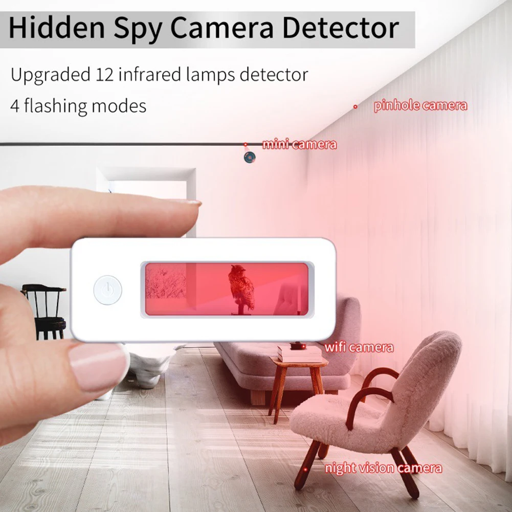 Infrared Light Cam Detector 4 Modes Portable RF Signal Scanner 220mAh Car GPS Tracker Detector for Home Office Travel Car