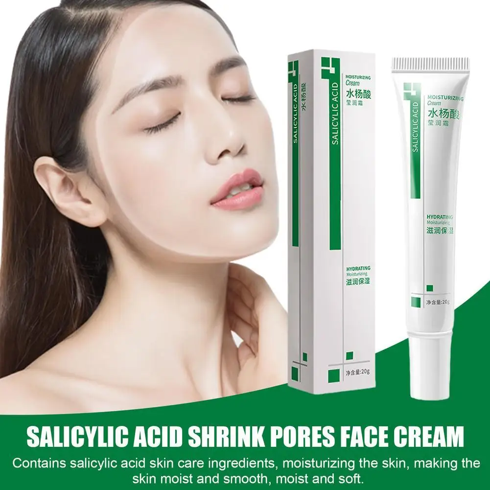 1 Pc Salicylic Acid Pores Refining Cream Shrink Pore Improve Acne Blackheads Oil Control Cream Moisturizing Face Skin Care 20ml