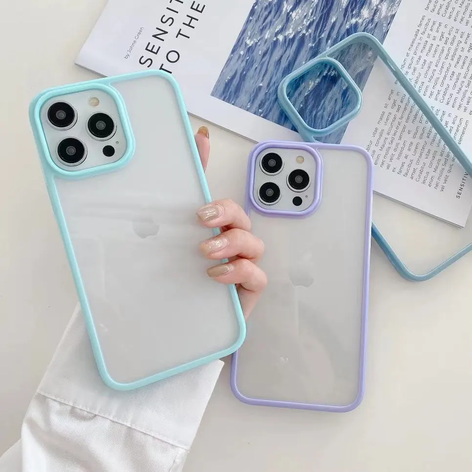 Luxury Candy Silicone Bumper Transparent Phone Case with Enhanced Protection