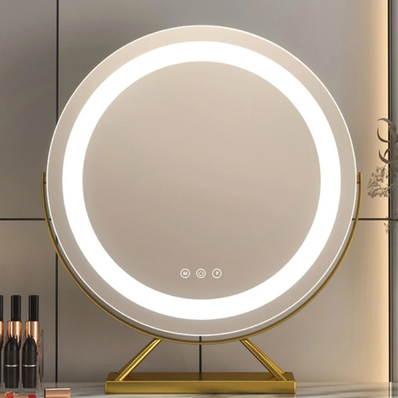 

Cosmetic Makeup Mirror with Led Light Lighted Vanity Tabletop Dimmable Multi-color Portable Trave Mirrors with 10x Spot Maganify