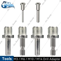 M3 M6 M10 M14 Hex Connecting Adapter Thread Conversion Rod Electric Drill Angle Grinder Screw For Backing Pad Polishing Disc 1