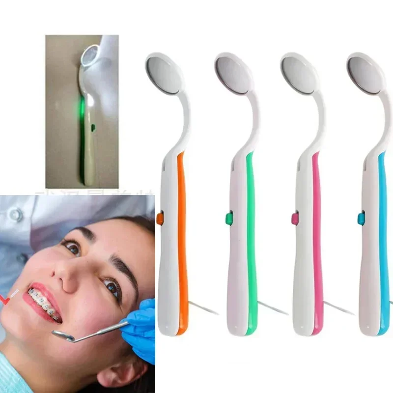 

Dental Mirror With Led Light Inspect Instrument Checking Mirror Dentist Oral Super Bright Anti-fog Mouth Mirror Tooth Fashion