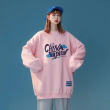 

Women Design Trendy Clothes Letter Spring The New Listing Fashion Relaxed Student Round Neck For Couples Leisure Streets Hot