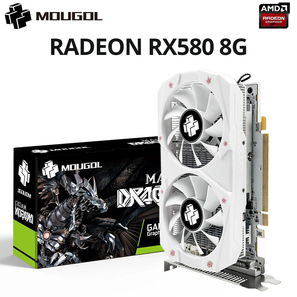 MOUGOL-Radeon-RX580-2048SP-8G-Graphics-Card-GDDR5-Memory-AMD-Gaming ...