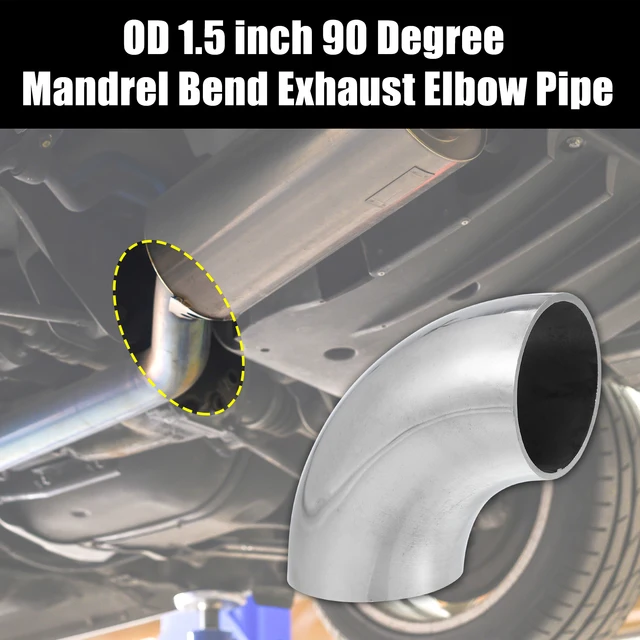 4-Pack 2.5'' 45-Degree Stainless Steel Exhaust Elbow Pipes – Mandrel Bend, 304 SS, For Cars & DIY