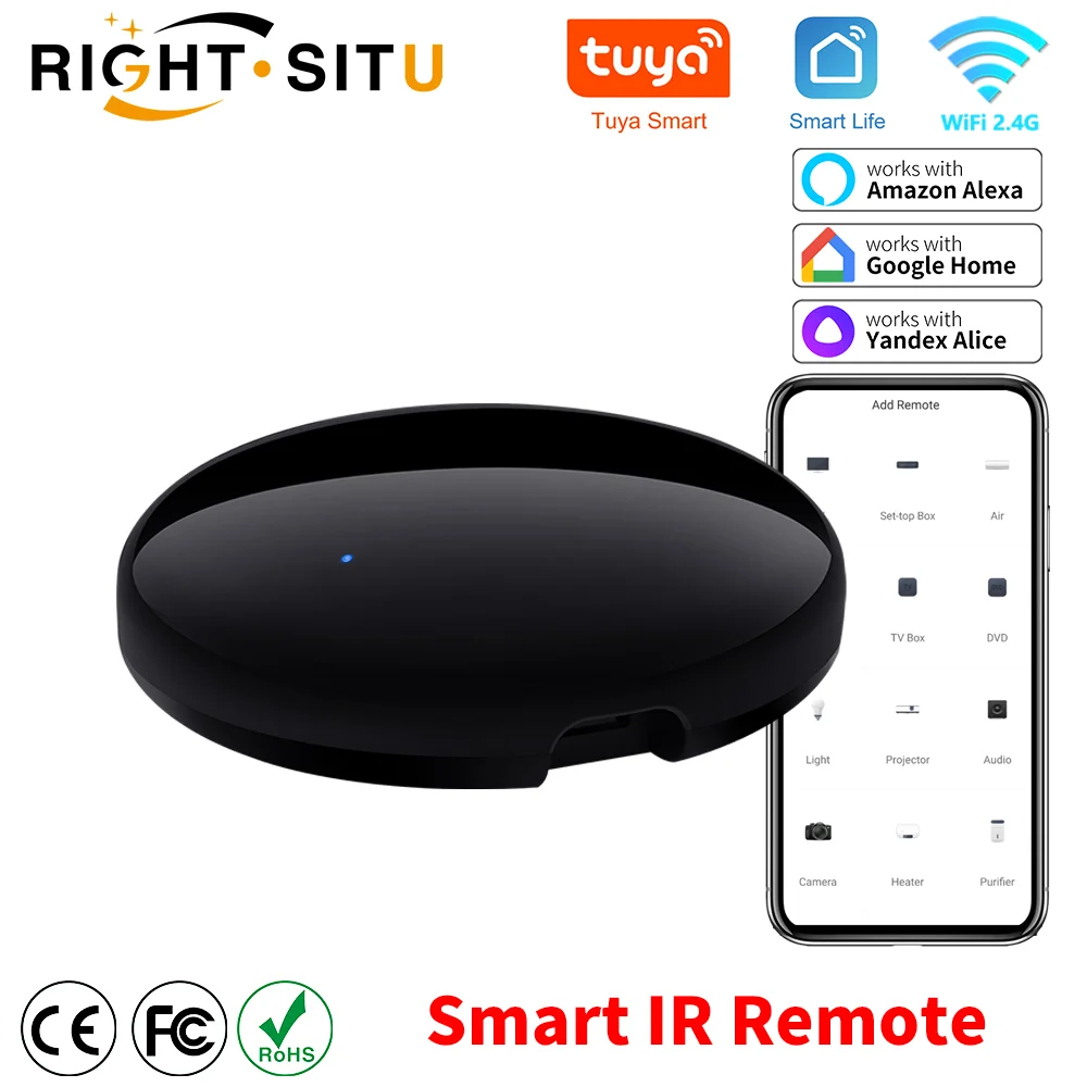 Tuya 스마트 IR 리모컨, 스마트 라이프, 스마트 홈 자동화, TV DVD AUD AC 리모컨 교체, 알렉사 구글 홈으로 작동