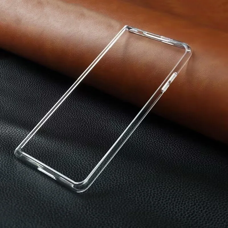 Transparent TPU Fold Phone Case - Clear Liquid Silicone Soft Cover Protective Back Shell