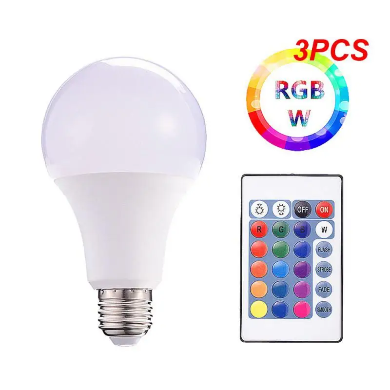 

3PCS Color Changing Wireless Control Remote Control Decorative E27 High Brightness Light Rgb Energy Saving Bulb Multicolor Smart