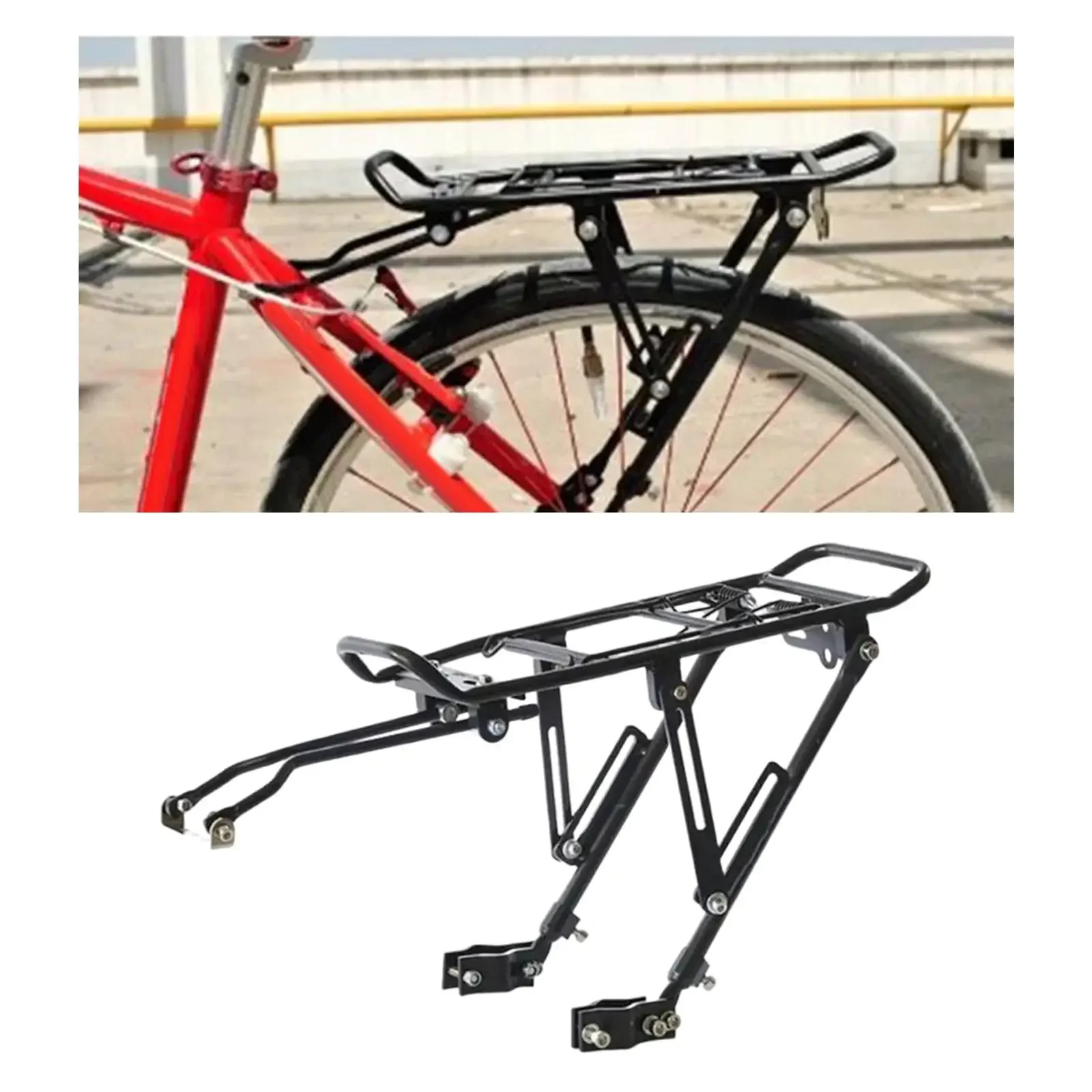 Bicycle Rear Luggage Cargo Rack Alloy Carrier Bracket Tailstock Holder ...
