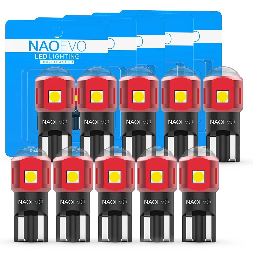 NAO-T10-W5W-LED-Ultra-Bright-Warm-White-3000K-Red-Amber-Auto-Side-light ...