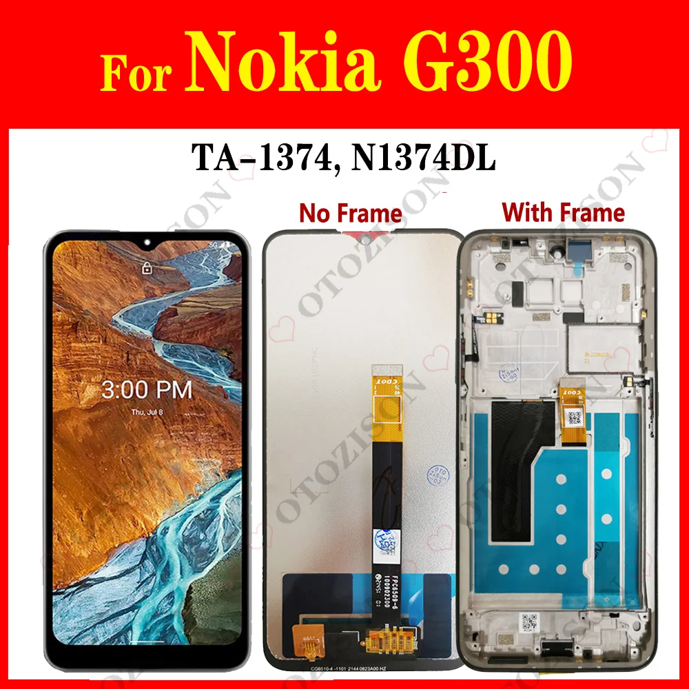 6.52 "Per Nokia G300 Lcd Ta-1374 Con Schermo A Cornice N1374Dl Display Touch Digitizer Sensor Assembly Sostituzione Parti Lcd G300