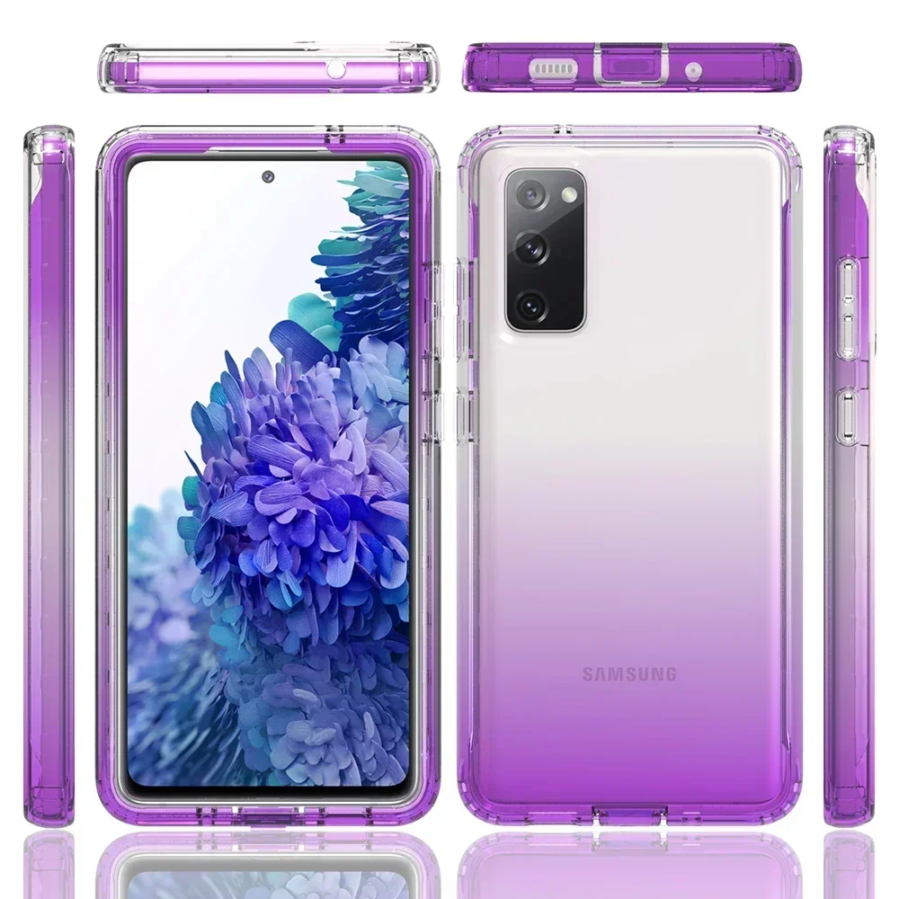

S20 FE S21 S 23 Ultra S24 A55 5G Crystal Case 360 Protect Gradient Back Panel for Samsung Galaxy S23 Plus 24 15 A 55 A35 A54 A34