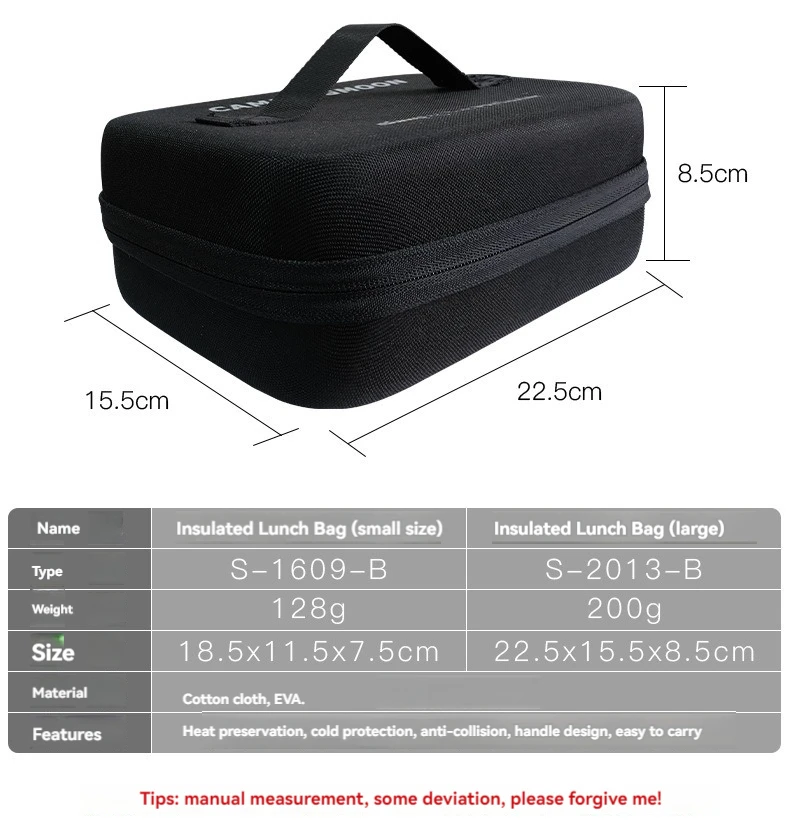 CAMPINGMOON Quadratische EVA Stoßfeste Isolierte Outdoor Picknick Lunchbox Aufbewahrungstasche Bento-Tasche – Detail 4