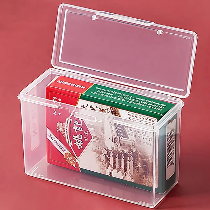New Transparent Plastic Card Storage Box-Durable PP Poker Game Card Holder for Playing Cards, Board Games & Collectibles, Port