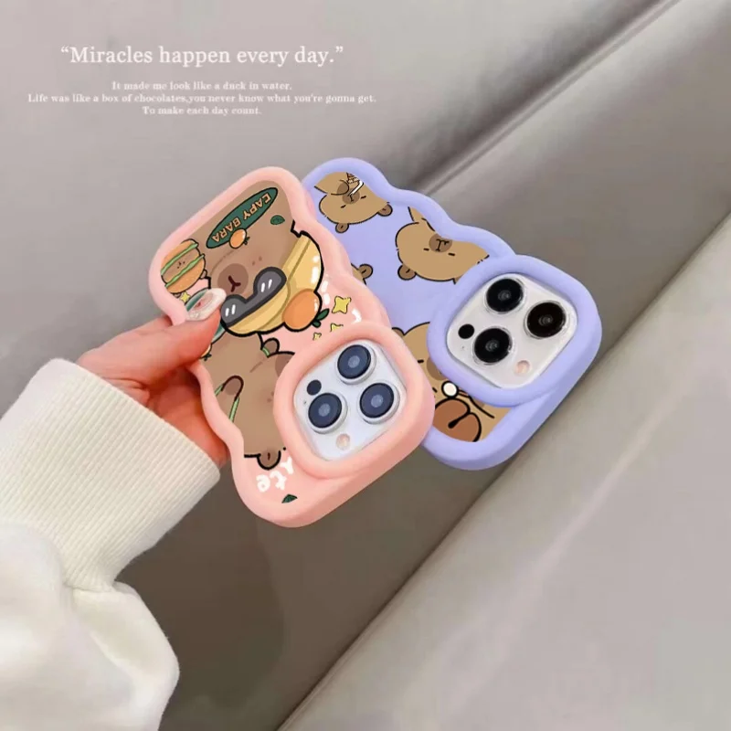 Cartoon Capybara Shockproof Silicone Phone Case