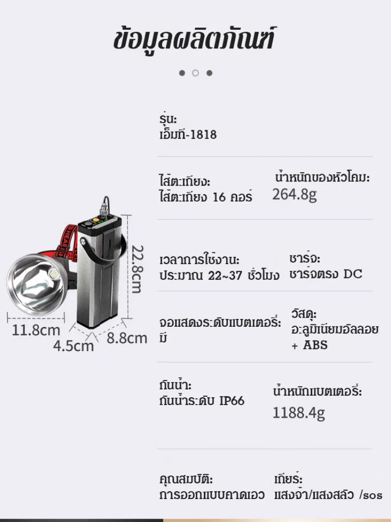 Outdoor Searchlight Headlamp Strong Light Rechargeable Super Bright Waist Hanging Lamp Head Mounted Split Long-range LED Lamp