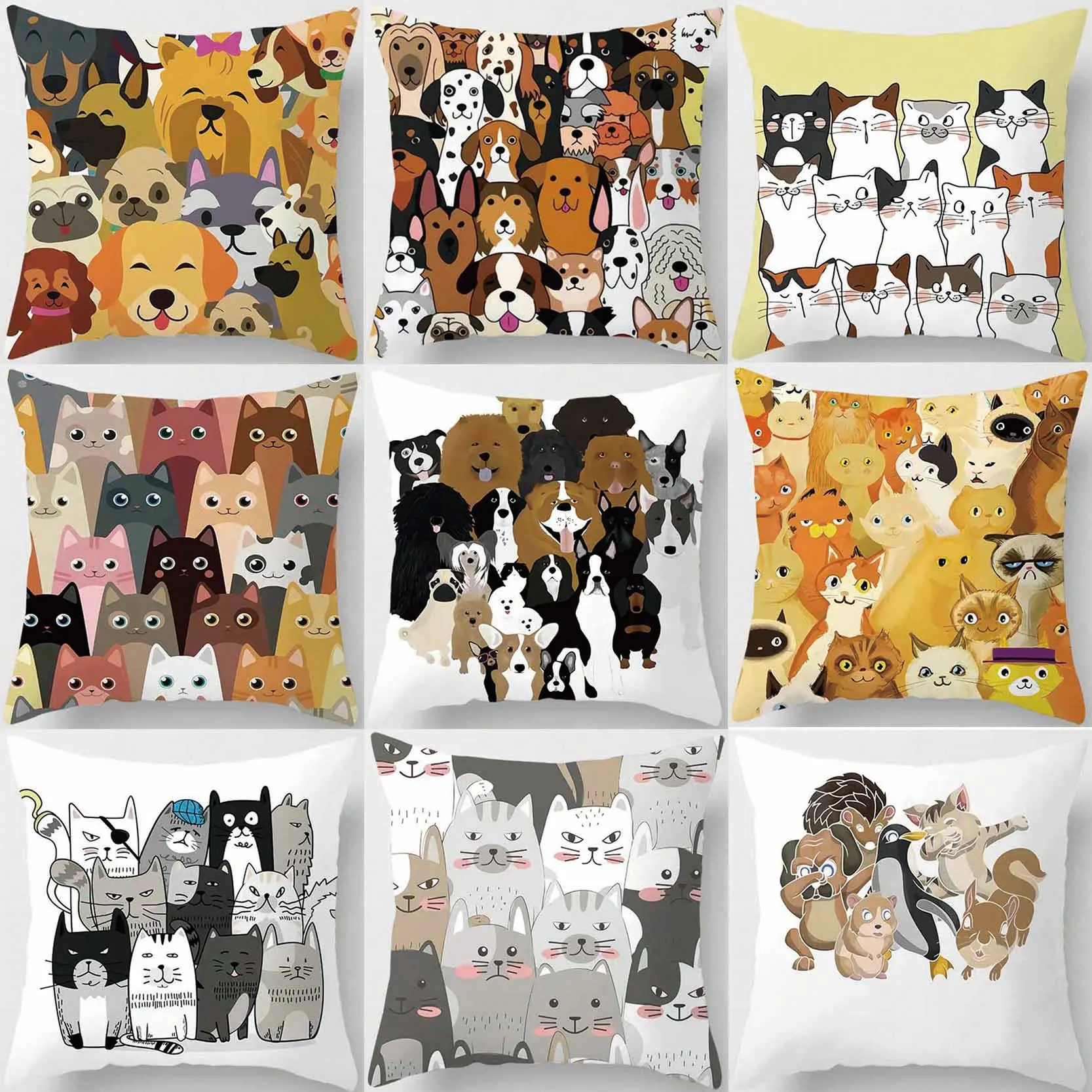 

Home Decoration Cute Animal Party Print Square Pillowcase Bedroom Living Room Car Sofa Cushion Cover 45cm*45cm