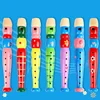 1pc 20cm/7.87in Colorful Wooden Flute Music Instrument Trumpet Buglet Hooter Kids Educational Learning Musical Toys for Children 2