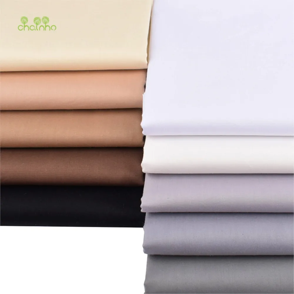 Chainho,Printed Twill Weave Cotton Fabric,Patchwork Cloth,DIY Sewing Quilting Material,10 Solid Color Series,5 Specification