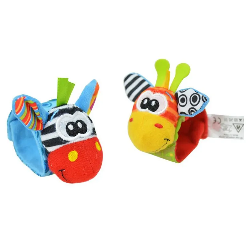 Puzzle wristband, 2Pcs baby decorative visual auditory enlightenment rattle