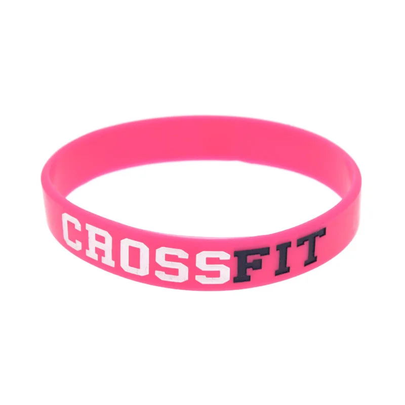 Crossfit Silicone Rubber Wristband 1/2 Inch Wdie Adult Size Pcs